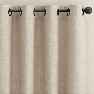 Pottery Barn Emery Linen Grommet Blackout Curtain in Oatmeal 100” x 96”